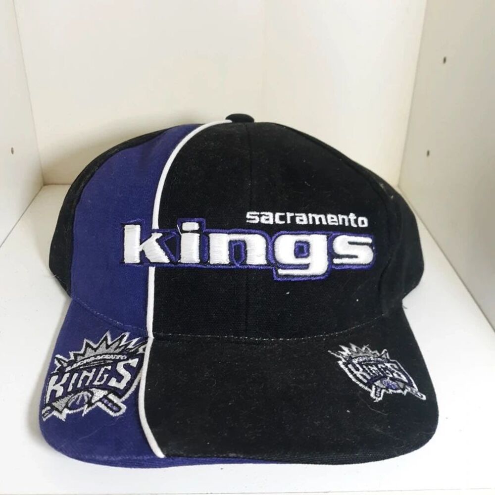 Reebok Sacramento Kings Vintage Strapback Hat One Size Black Purple NBA Basketba